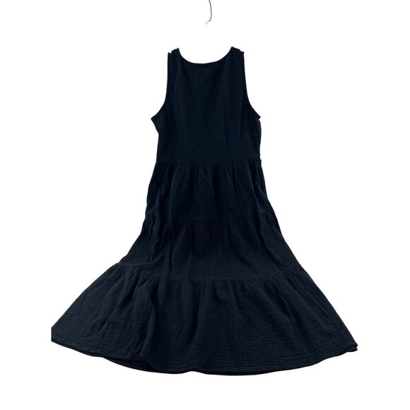 J. Crew Womens Sleeveless Black Tiered Dress Size 8 gauzy - Picture 5 of 9